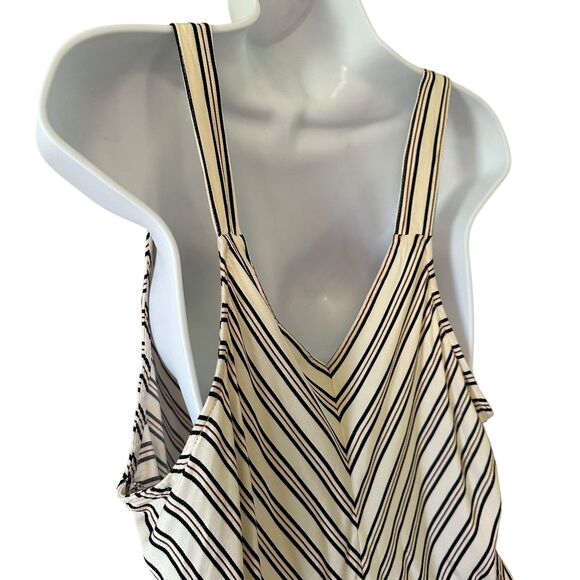 A New Day Cream Sleeveless Dress Rust Red / Brown Blue Stripes Size XXL - Picture 4 of 7